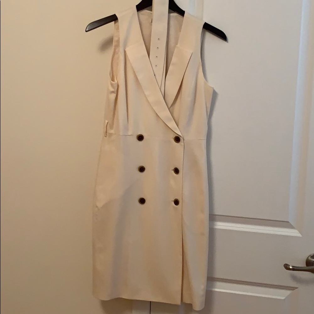 Cream J.Crew Belted Trench Dress